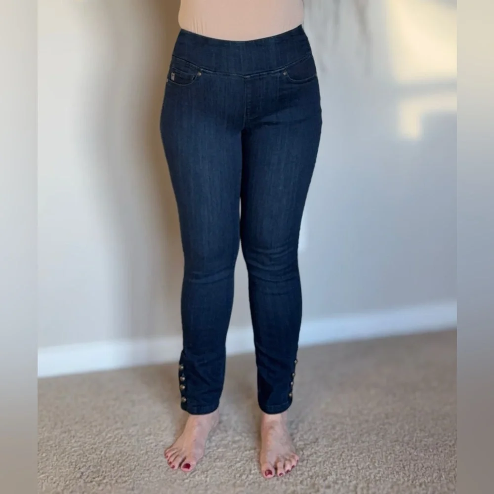 Belle by Kim Gravel Dark Blue Skinny Jeans - Picture 2 of 16